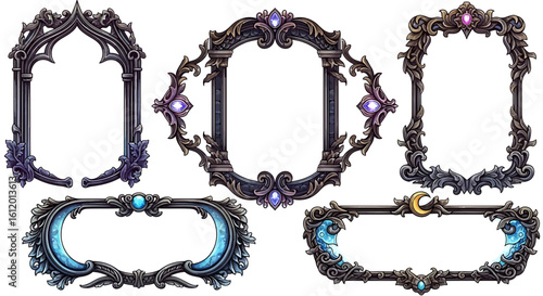 Elegant frames, various shape, ornate design.