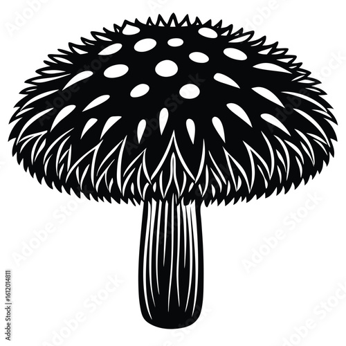 Cartoon red Garrick mushroom vector illustration isolated on white