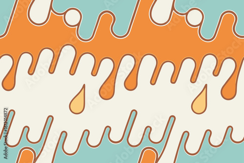 Abstract dripping paint pattern paint drips orange