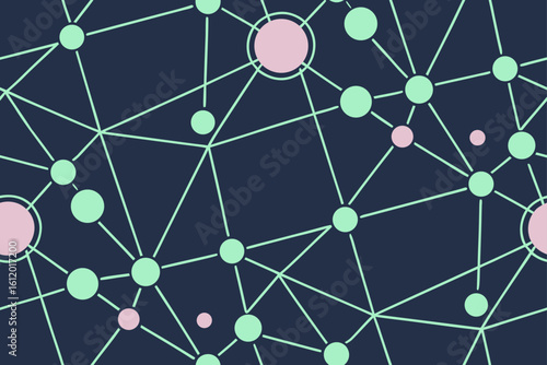Interconnected nodes and lines abstract pattern background connection