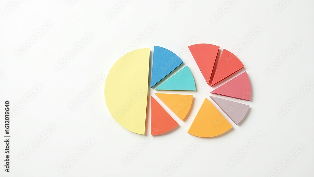 Fototapeta premium Colorful Pie Chart Illustration