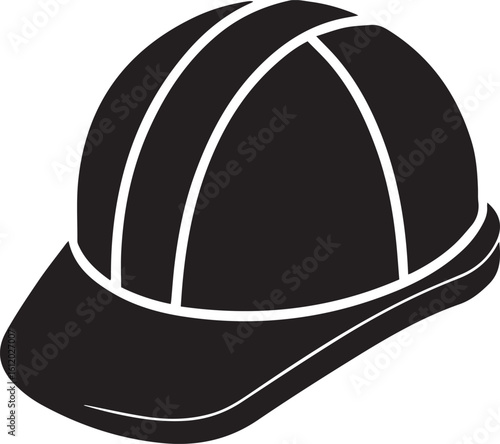 Simple black and white safety hard hat vector
