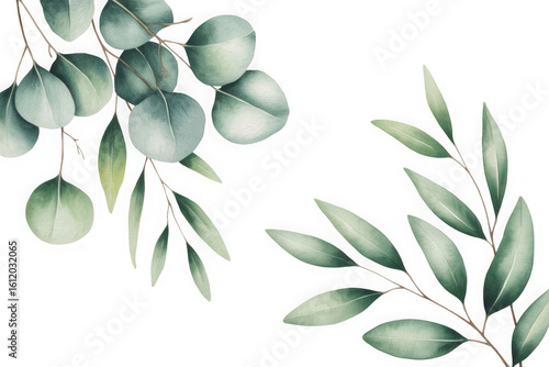 Elegant eucalyptus leaves adorn a dark sophisticated background