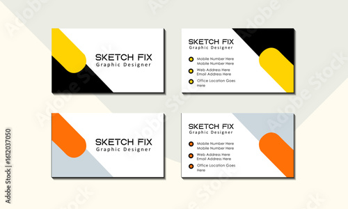Double sided simple clean business card vector