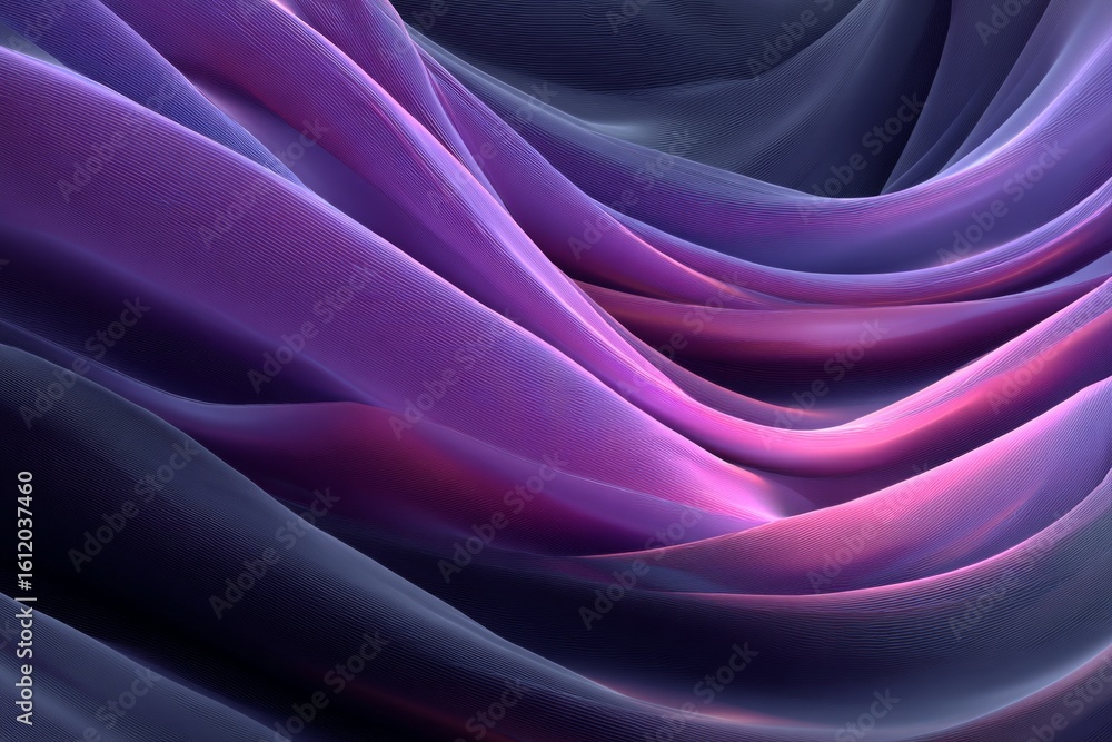 Obraz premium Smooth, elegant purple and pink fabric flowing and creating abstract waves