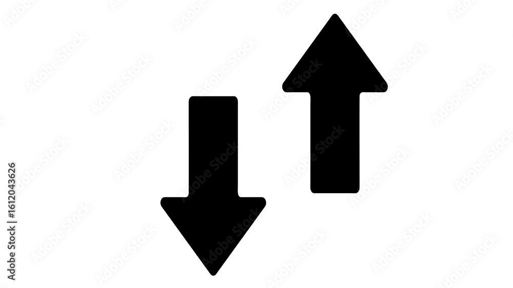 Up Down Arrows Black Icons Isolated White Background Directional ...