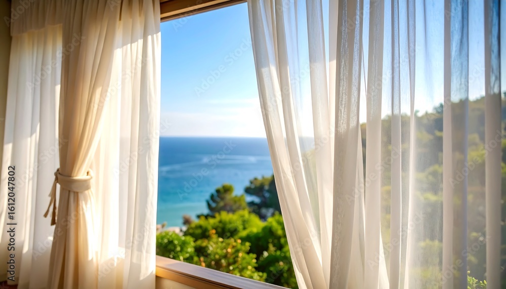 Fototapeta premium Ocean view from a window