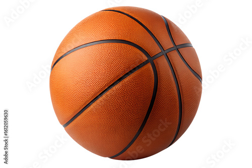 Classic Orange Basketball with Black Seams - Isolated on Transparent Background