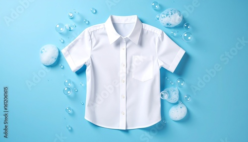 Clean white shirt with bubbles