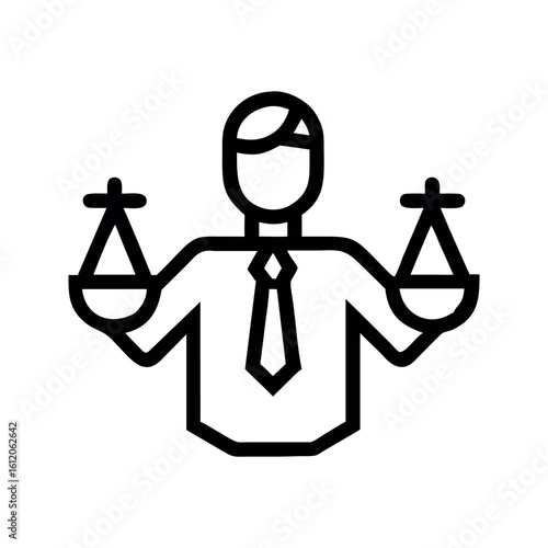 Person holding scales of justice symbol vector
