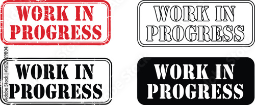Download work in progress vector stamps set graphic design elements for business concepts editable