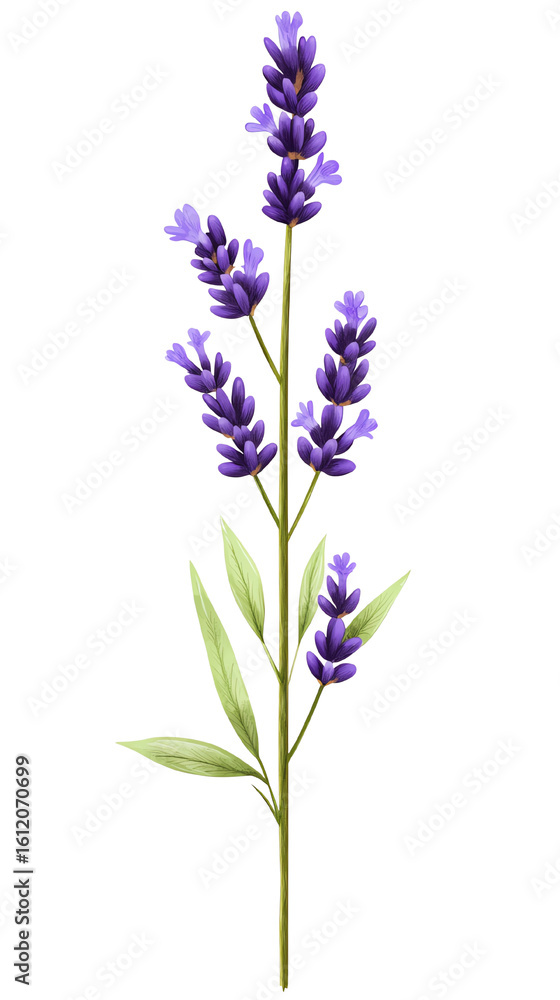 Obraz premium Isolated transparent A beautiful lavender flower illustrating nature's vibrant colors and serenity. PNG die-cut element for advertising
