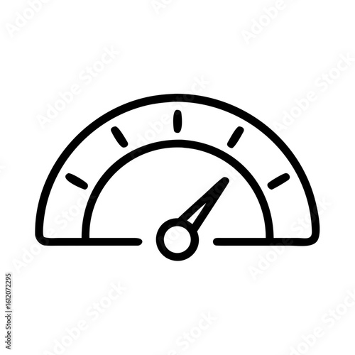 Credit score gauge measuring financial health in minimal design, transparent background, vector, icon  