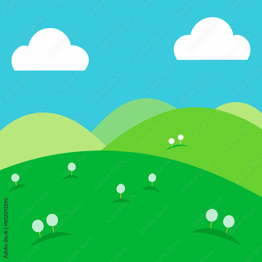 Fototapeta premium vector illustration of a green field