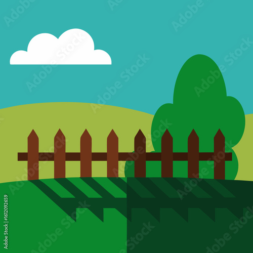 vector illustration of a fence