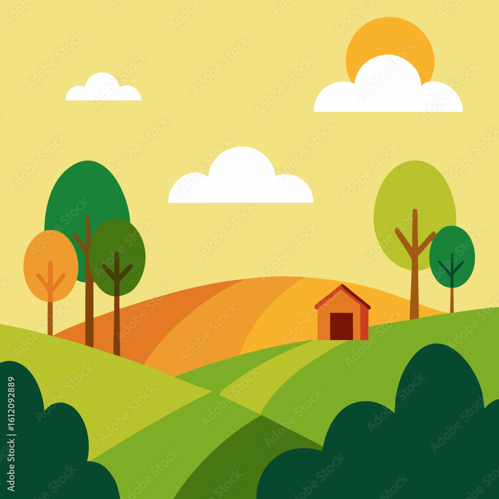 Fototapeta premium vector illustration of a village