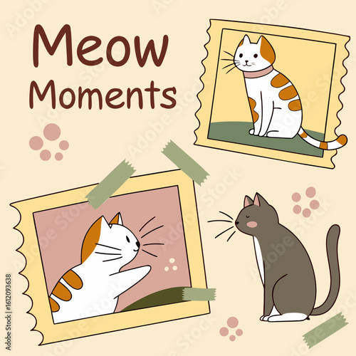 cat and mouse on white background vector illustration