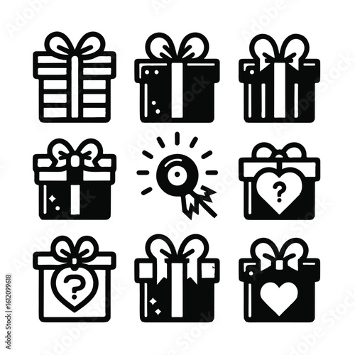 A vector set of colorful gift boxes with bows and ribbons, perfect for Christmas, birthday, or holiday celebrations