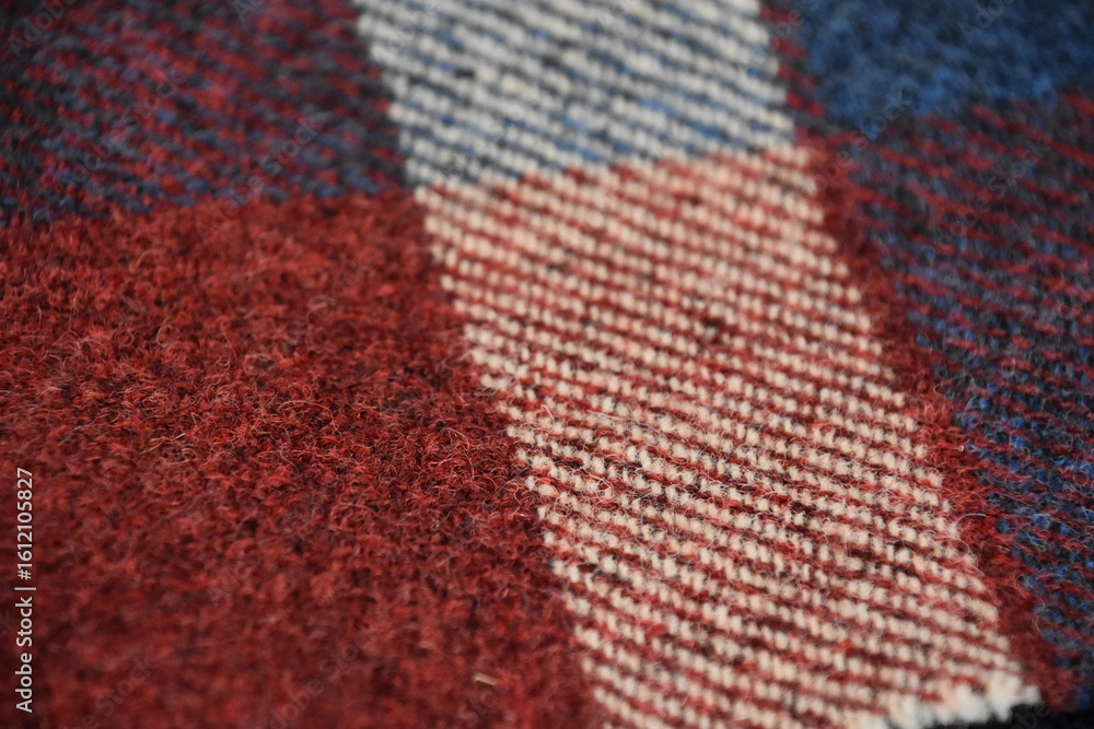 Fototapeta premium Red White and Blue Tartan Plaid Textile