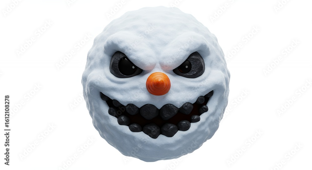 Naklejka premium Evil snowman mask design for holiday theme