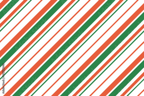 Festive Christmas Candy Cane Stripe Pattern Background with Red and Green Diagonal Lines Perfect for Holiday Designs