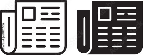 minimal black and white newspaper vector icons for journalism websites blogs and publications ai eps jpeg png formats