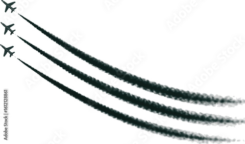 high quality vector of military jet planes flying with dynamic wavy contrails ideal for commercial ai eps jpeg png