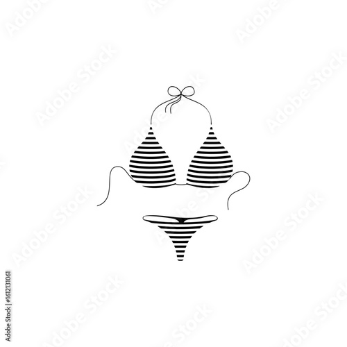 Bikiny icon flat vector design.