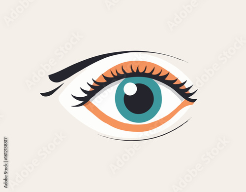 Minimal Human Eye Vector – Clean Flat Style Illustration