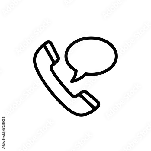 Telephone Icon Representing Communication and Dialogue  