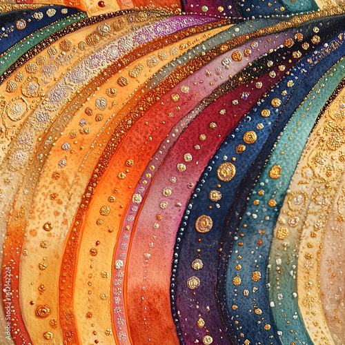 Colorful Abstract Artwork Featuring Intricate Patterns and Vibrant Hues in a ...