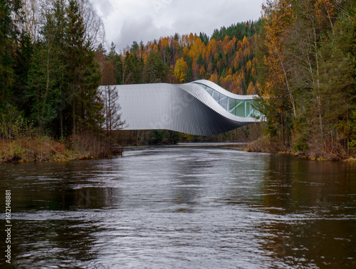 Contemporary gallery bridge The Twist in Kistefos Museum, Norway