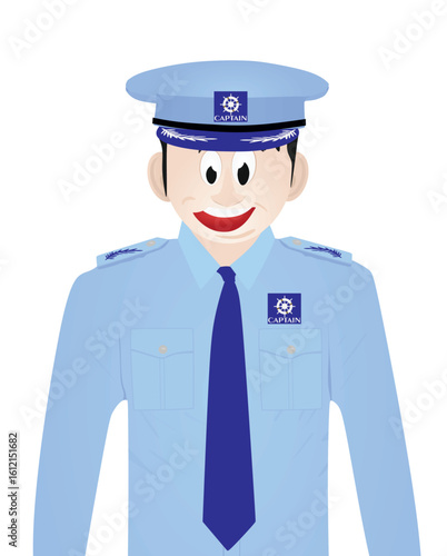Captain of a boat . vector illustration	
