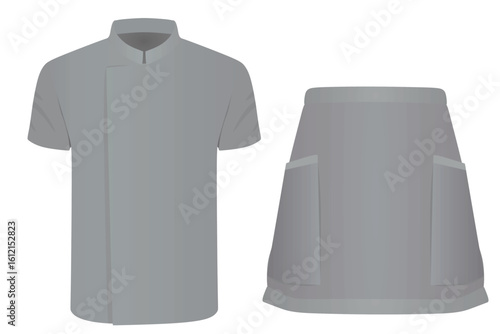 Grey chef uniform. vector illustration	
