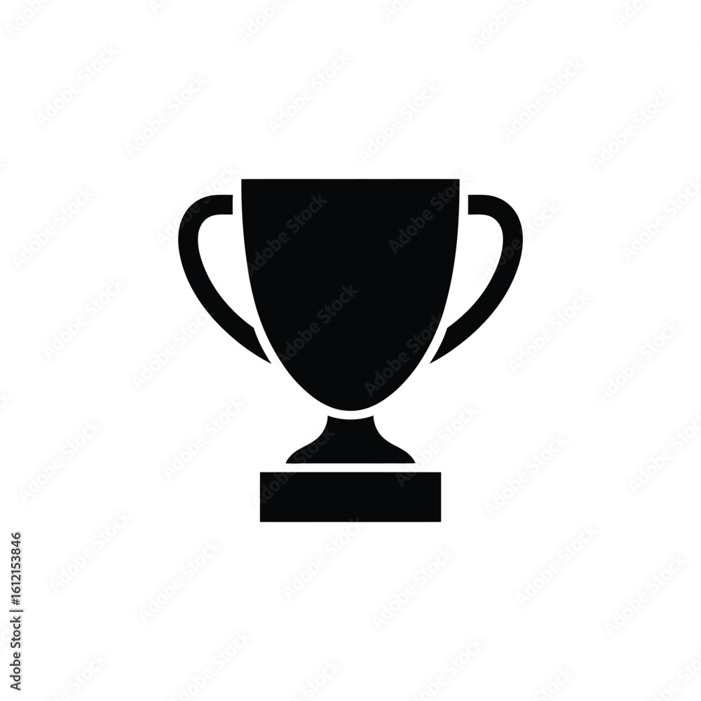 Simple black silhouette of a trophy cup on a white background Simple black silhouette of a trophy cup on a white background