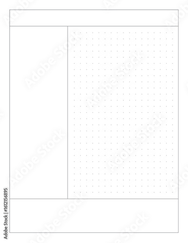 A printable Cornell Notes layout in actual US Letter size (8.5x11 inch), ideal for students, journaling, and academic note-taking. Minimalist and aesthetic design.