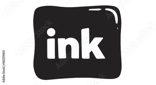 Social network icon ink logo design for tattoo studio and creative agency brand identity with modern typography and black color vector