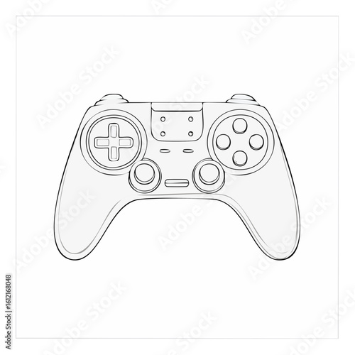 Outlined game controller, handheld device, entertainment, esports, gaming lifestyle