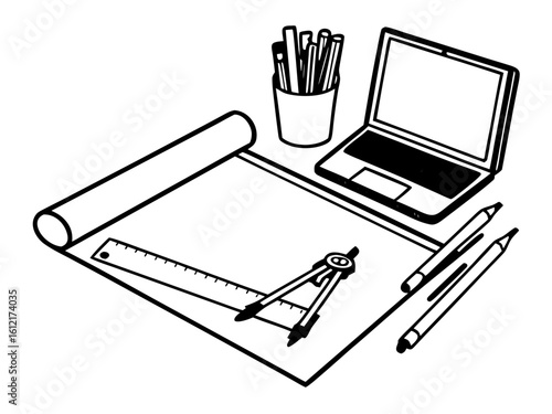 vector drawing of a house