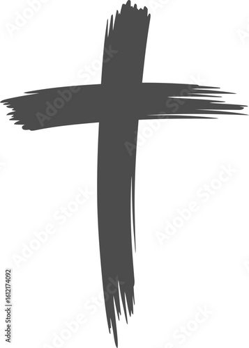 Rustic cross illustration, a symbol of faith and spirituality for creative projects