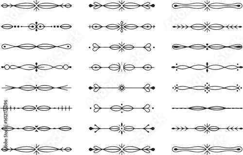 Decorative ornamental line dividers and separators vector