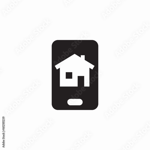 mobile housing application icon sign vector