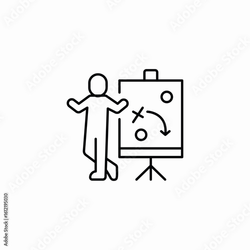 strategy plan presentation icon sign vector