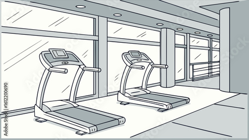 Gym fitness center treadmills workout exercise equipment for cardio training and healthy lifestyle 100 character