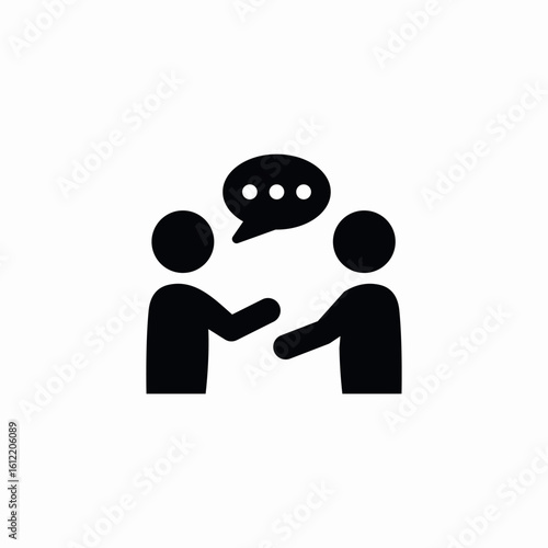 mutual discussion icon sign vector