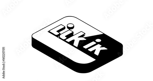 Social network icon isometric black and white lick ik candy illustration vector graphic design template for sticker and logo use vector