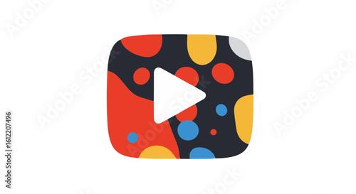 Social network icon abstract colorful youtube play button icon vector illustration for social media marketing design concept vector