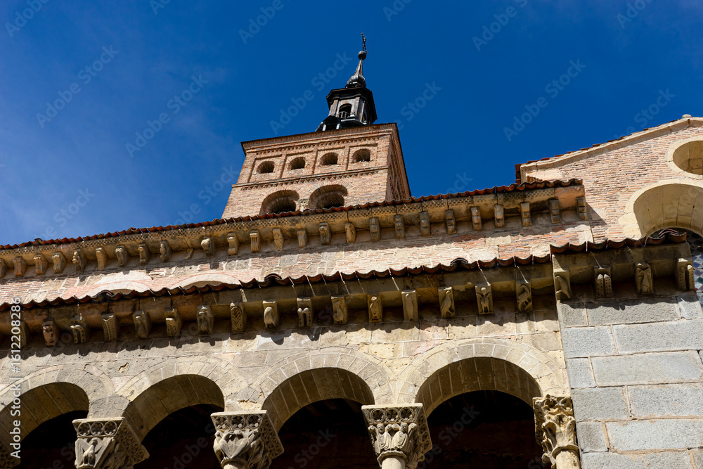 Fototapeta premium Historic Architecture of Segovia, Spain Against Blue Sky
