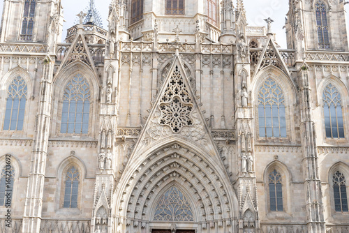 Photography Cathedral of Barcelona Facade Detail