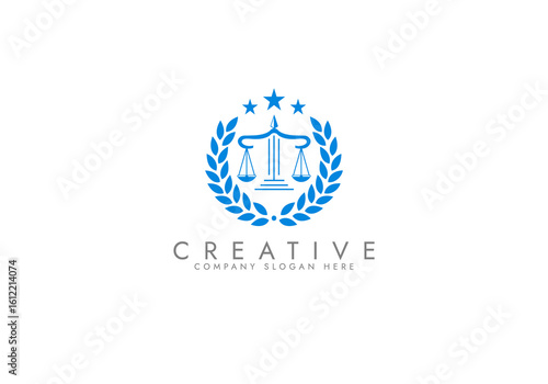 Law logo scales justice law firm logo  justice lawyer logo vector design